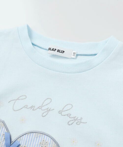 SLAP SLIP / スラップ スリップ Tシャツ | 【お揃い】モチーフパッチ刺しゅうリボンスリーブ半袖Tシャツ(80~130cm) | 詳細8