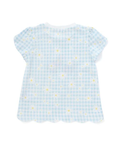 SLAP SLIP / スラップ スリップ Tシャツ | 【お揃い】花モチーフ付き裾スカラップ天竺半袖Tシャツ(80~130cm) | 詳細4