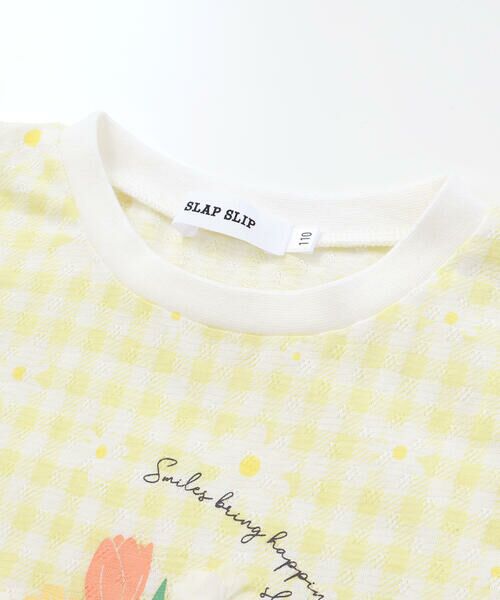 SLAP SLIP / スラップ スリップ Tシャツ | 【お揃い】花モチーフ付き裾スカラップ天竺半袖Tシャツ(80~130cm) | 詳細7