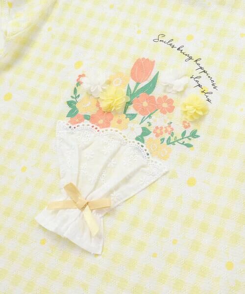 SLAP SLIP / スラップ スリップ Tシャツ | 【お揃い】花モチーフ付き裾スカラップ天竺半袖Tシャツ(80~130cm) | 詳細8