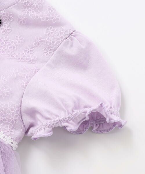 SLAP SLIP / スラップ スリップ Tシャツ | 花柄チュールドッキング天竺Ｔシャツ(80~130cm) | 詳細10