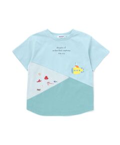 SLAP SLIP / スラップ スリップ Tシャツ | 宇宙&海モチーフ切り替え天竺Tシャツ(80~130cm)