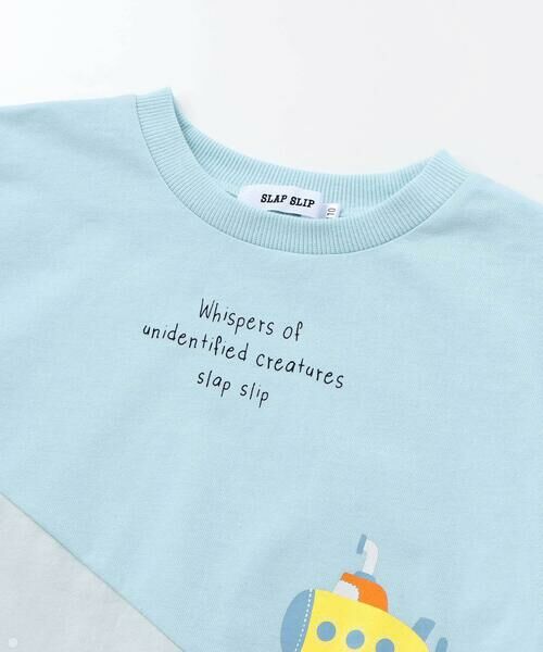 SLAP SLIP / スラップ スリップ Tシャツ | 宇宙&海モチーフ切り替え天竺Tシャツ(80~130cm) | 詳細7