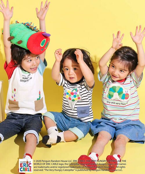 SLAP SLIP / スラップ スリップ Tシャツ | 【絵本コラボ-はらぺこあおむし-】無地&ボーダー柄半袖Tシャツ(80~120cm) | 詳細2