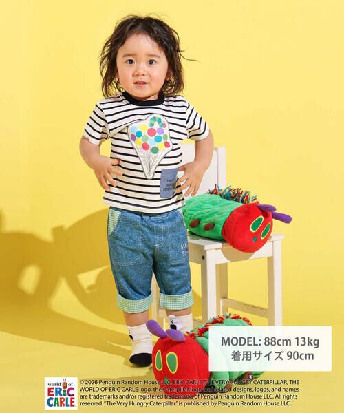 SLAP SLIP / スラップ スリップ Tシャツ | 【絵本コラボ-はらぺこあおむし-】無地&ボーダー柄半袖Tシャツ(80~120cm) | 詳細11