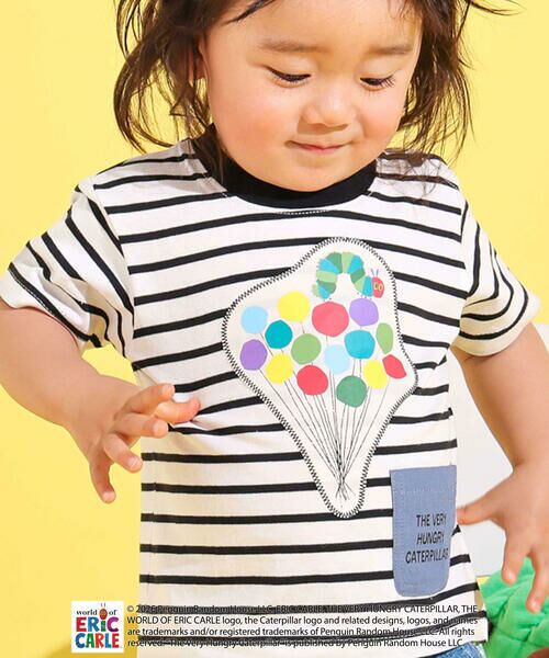 SLAP SLIP / スラップ スリップ Tシャツ | 【絵本コラボ-はらぺこあおむし-】無地&ボーダー柄半袖Tシャツ(80~120cm) | 詳細12