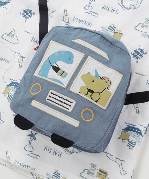 SLAP SLIP / スラップ スリップ Tシャツ | 【お揃い】恐竜総柄ポシェット付き天竺Tシャツ(80~130cm) | 詳細4