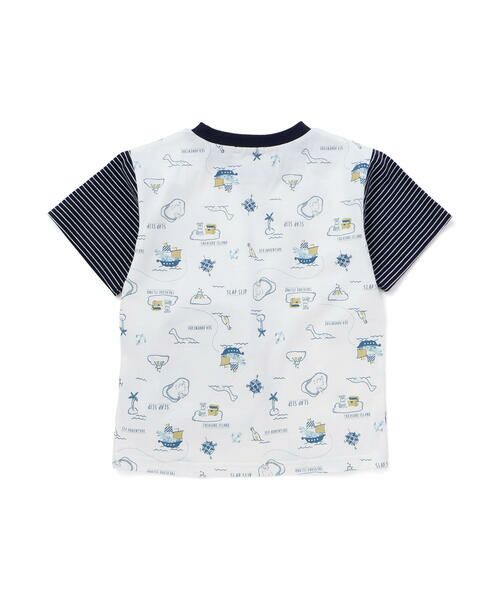 SLAP SLIP / スラップ スリップ Tシャツ | 【お揃い】恐竜総柄ポシェット付き天竺Tシャツ(80~130cm) | 詳細1