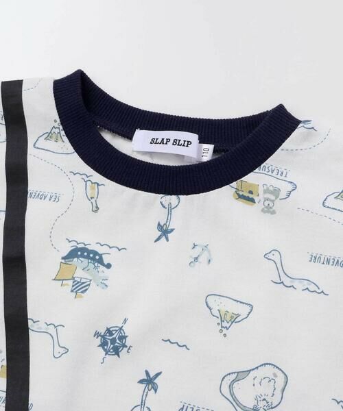 SLAP SLIP / スラップ スリップ Tシャツ | 【お揃い】恐竜総柄ポシェット付き天竺Tシャツ(80~130cm) | 詳細2