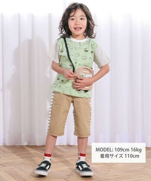 SLAP SLIP / スラップ スリップ Tシャツ | 【お揃い】恐竜総柄ポシェット付き天竺Tシャツ(80~130cm) | 詳細10