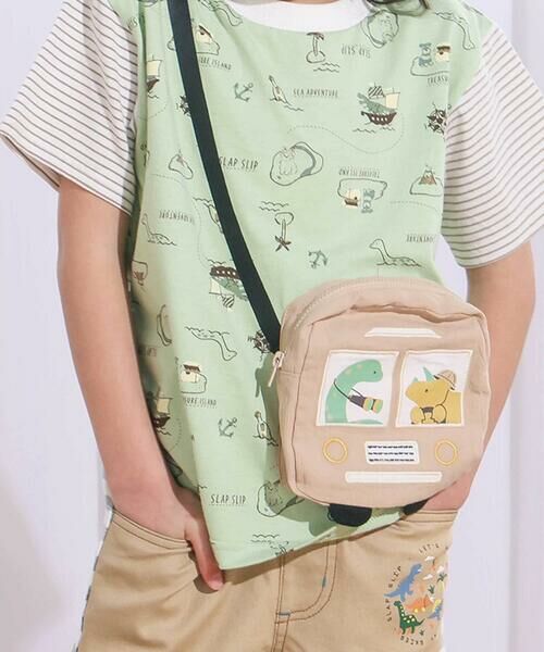 SLAP SLIP / スラップ スリップ Tシャツ | 【お揃い】恐竜総柄ポシェット付き天竺Tシャツ(80~130cm) | 詳細11