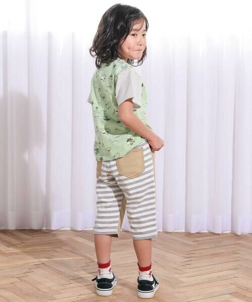 SLAP SLIP / スラップ スリップ Tシャツ | 【お揃い】恐竜総柄ポシェット付き天竺Tシャツ(80~130cm) | 詳細12