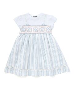 SLAP SLIP / スラップ スリップ ミニ丈・ひざ丈ワンピース | 【お揃い】かぎ編み風レースビスチェドッキング天竺ワンピース(80~130cm)