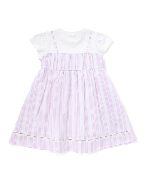 SLAP SLIP / スラップ スリップ ミニ丈・ひざ丈ワンピース | 【お揃い】かぎ編み風レースビスチェドッキング天竺ワンピース(80~130cm) | 詳細17