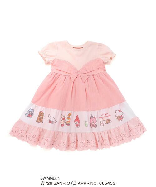 SLAP SLIP / スラップ スリップ ミニ丈・ひざ丈ワンピース | 【SWIMMERｘサンリオキャラクターズｘSLAPSLIP】フレアスカートレース付きワンピース(80~130cm) | 詳細4