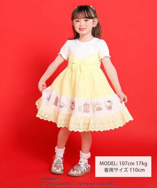 SLAP SLIP / スラップ スリップ ミニ丈・ひざ丈ワンピース | 【SWIMMERｘサンリオキャラクターズｘSLAPSLIP】フレアスカートレース付きワンピース(80~130cm) | 詳細8