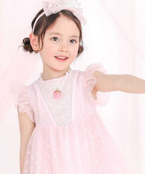 SLAP SLIP / スラップ スリップ ミニ丈・ひざ丈ワンピース | 【スラプリ】ラメドット柄チュールワンピース(90~130cm) | 詳細2