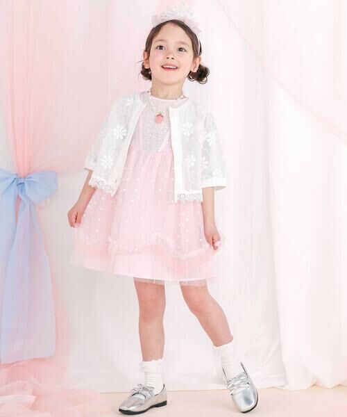 SLAP SLIP / スラップ スリップ ミニ丈・ひざ丈ワンピース | 【スラプリ】ラメドット柄チュールワンピース(90~130cm) | 詳細3