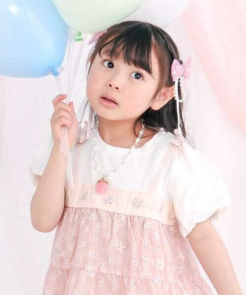 SLAP SLIP / スラップ スリップ ミニ丈・ひざ丈ワンピース | 【スラプリ】花柄シフォンレースリボンワンピース(80~130cm) | 詳細2