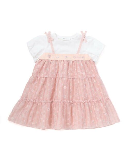 SLAP SLIP / スラップ スリップ ミニ丈・ひざ丈ワンピース | 【スラプリ】花柄シフォンレースリボンワンピース(80~130cm) | 詳細3