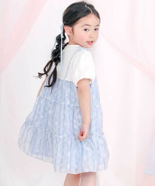 SLAP SLIP / スラップ スリップ ミニ丈・ひざ丈ワンピース | 【スラプリ】花柄シフォンレースリボンワンピース(80~130cm) | 詳細7