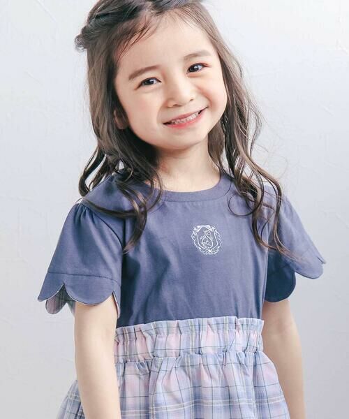 SLAP SLIP / スラップ スリップ ミニ丈・ひざ丈ワンピース | 【お揃い】マドラスチェック刺しゅう入りワンピース(80~130cm) | 詳細2