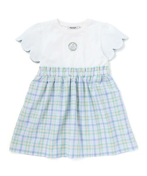 SLAP SLIP / スラップ スリップ ミニ丈・ひざ丈ワンピース | 【お揃い】マドラスチェック刺しゅう入りワンピース(80~130cm) | 詳細17