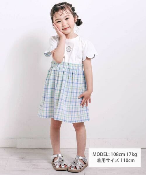 SLAP SLIP / スラップ スリップ ミニ丈・ひざ丈ワンピース | 【お揃い】マドラスチェック刺しゅう入りワンピース(80~130cm) | 詳細14