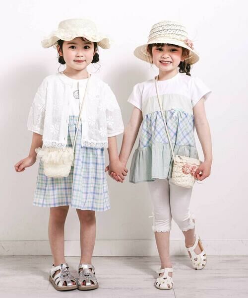 SLAP SLIP / スラップ スリップ ミニ丈・ひざ丈ワンピース | 【お揃い】マドラスチェック刺しゅう入りワンピース(80~130cm) | 詳細16