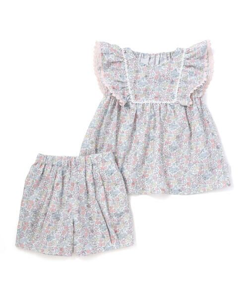 SLAP SLIP / スラップ スリップ その他トップス | 花柄チュニック+ショーパンセットアップ(80~130cm)（ピンク系）