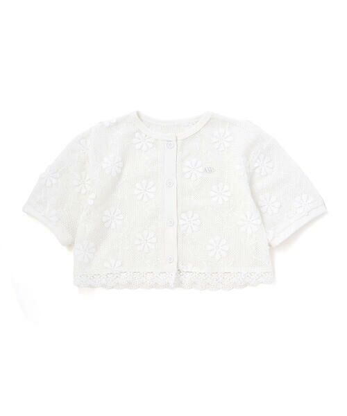 SLAP SLIP / スラップ スリップ カーディガン・ボレロ | 花モチーフニットレース5分丈カーディガン(90~130cm) | 詳細2