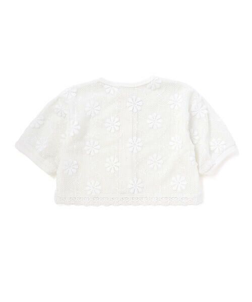 SLAP SLIP / スラップ スリップ カーディガン・ボレロ | 花モチーフニットレース5分丈カーディガン(90~130cm) | 詳細3