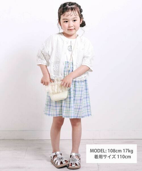 SLAP SLIP / スラップ スリップ カーディガン・ボレロ | 花モチーフニットレース5分丈カーディガン(90~130cm) | 詳細1