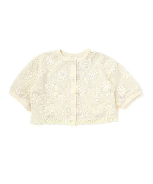 SLAP SLIP / スラップ スリップ カーディガン・ボレロ | 花モチーフニットレース5分丈カーディガン(90~130cm) | 詳細7