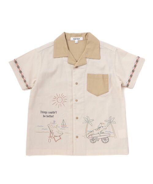SLAP SLIP / スラップ スリップ Tシャツ | 【接触冷感/お揃い】海の生き物恐竜果物総柄切り替え半袖シャツ(80~130cm) | 詳細4