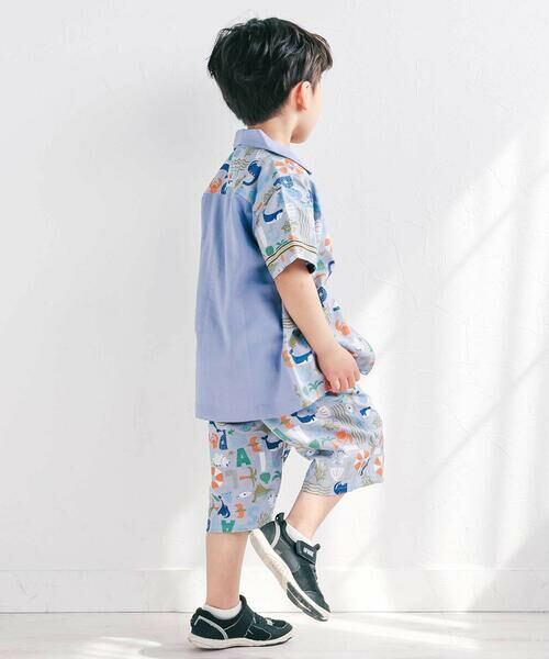 SLAP SLIP / スラップ スリップ Tシャツ | 【接触冷感/お揃い】海の生き物恐竜果物総柄切り替え半袖シャツ(80~130cm) | 詳細11