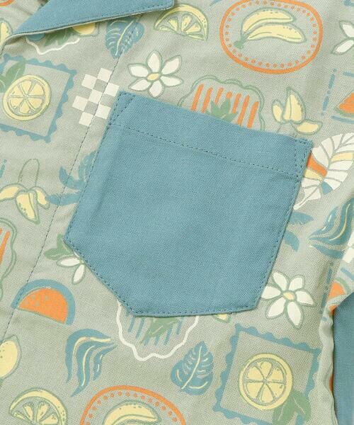 SLAP SLIP / スラップ スリップ Tシャツ | 【接触冷感/お揃い】海の生き物恐竜果物総柄切り替え半袖シャツ(80~130cm) | 詳細18