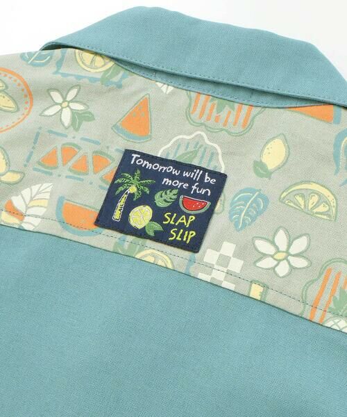 SLAP SLIP / スラップ スリップ Tシャツ | 【接触冷感/お揃い】海の生き物恐竜果物総柄切り替え半袖シャツ(80~130cm) | 詳細20