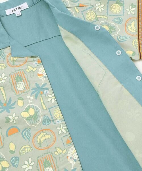 SLAP SLIP / スラップ スリップ Tシャツ | 【接触冷感/お揃い】海の生き物恐竜果物総柄切り替え半袖シャツ(80~130cm) | 詳細21