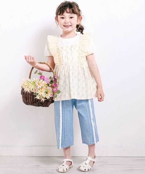 SLAP SLIP / スラップ スリップ ショート・ハーフ・半端丈パンツ | ウエストリボン付き7分丈リラックスパンツ(90~130cm) | 詳細1