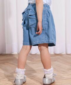 SLAP SLIP / スラップ スリップ ショート・ハーフ・半端丈パンツ | デニム&ツイルバックフリルリボンショートパンツ(90~130cm)