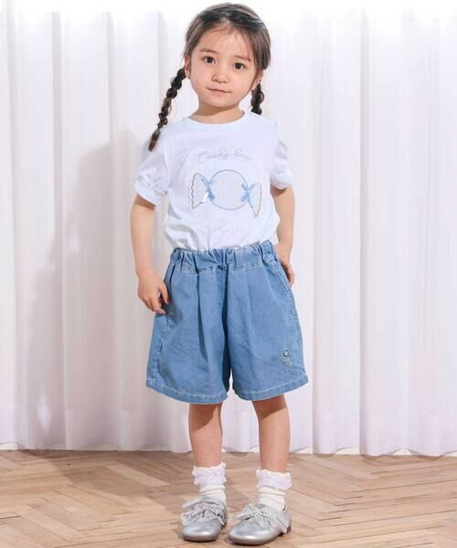 SLAP SLIP / スラップ スリップ ショート・ハーフ・半端丈パンツ | デニム&ツイルバックフリルリボンショートパンツ(90~130cm) | 詳細2