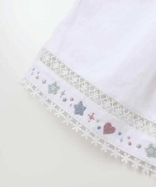 SLAP SLIP / スラップ スリップ ショート・ハーフ・半端丈パンツ | 裾レース刺しゅう入りデニムショートパンツ(90~130cm) | 詳細2