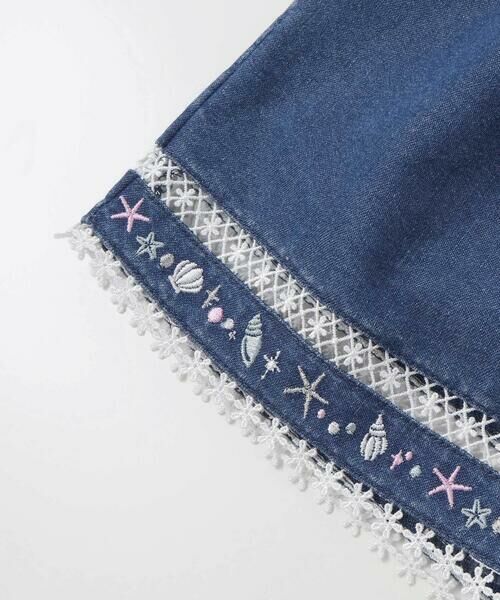 SLAP SLIP / スラップ スリップ ショート・ハーフ・半端丈パンツ | 裾レース刺しゅう入りデニムショートパンツ(90~130cm) | 詳細8