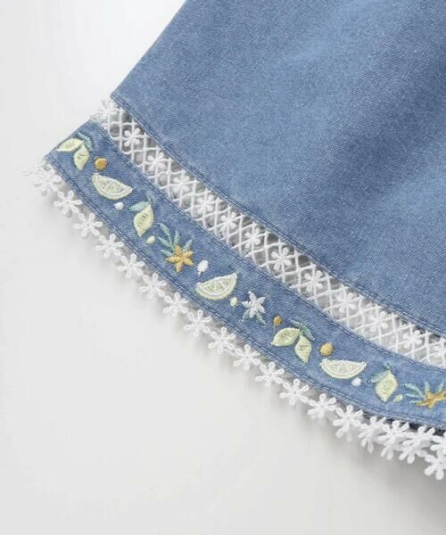 SLAP SLIP / スラップ スリップ ショート・ハーフ・半端丈パンツ | 裾レース刺しゅう入りデニムショートパンツ(90~130cm) | 詳細15