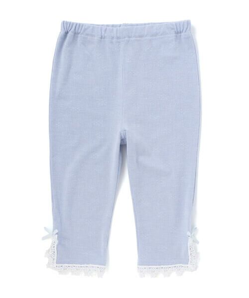 SLAP SLIP / スラップ スリップ レギンス・スパッツ | 裾レース付き6分丈レギンス(80~130cm)（ブルー）