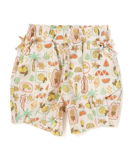 SLAP SLIP / スラップ スリップ ショート・ハーフ・半端丈パンツ | 【接触冷感/お揃い】無地+総柄タック入りショートパンツ(90~130cm) | 詳細7