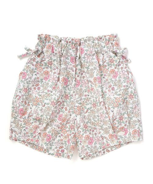 SLAP SLIP / スラップ スリップ ショート・ハーフ・半端丈パンツ | 【接触冷感/お揃い】無地+総柄タック入りショートパンツ(90~130cm)（ピンク系）