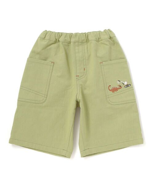 SLAP SLIP / スラップ スリップ ショート・ハーフ・半端丈パンツ | サイドポケット刺しゅう5.5分丈ショートパンツ（グリーン）