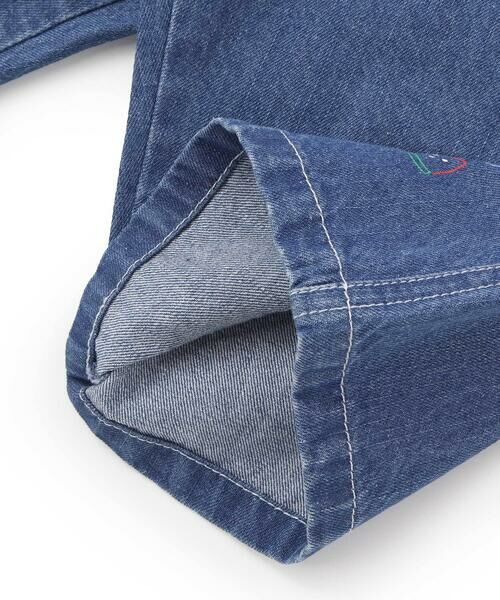 SLAP SLIP / スラップ スリップ デニムパンツ | フルーツ昆虫パッチストライプ切り替え5.5分丈デニムパンツ(80~130cm) | 詳細7